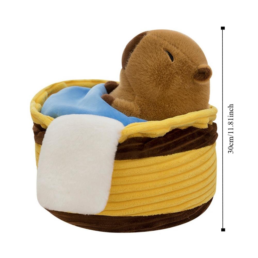 Brown Cartoon Capybara Cotton Doll Soft Capybara Stuffed Doll Plush Capybara Plush Toy Room Decor