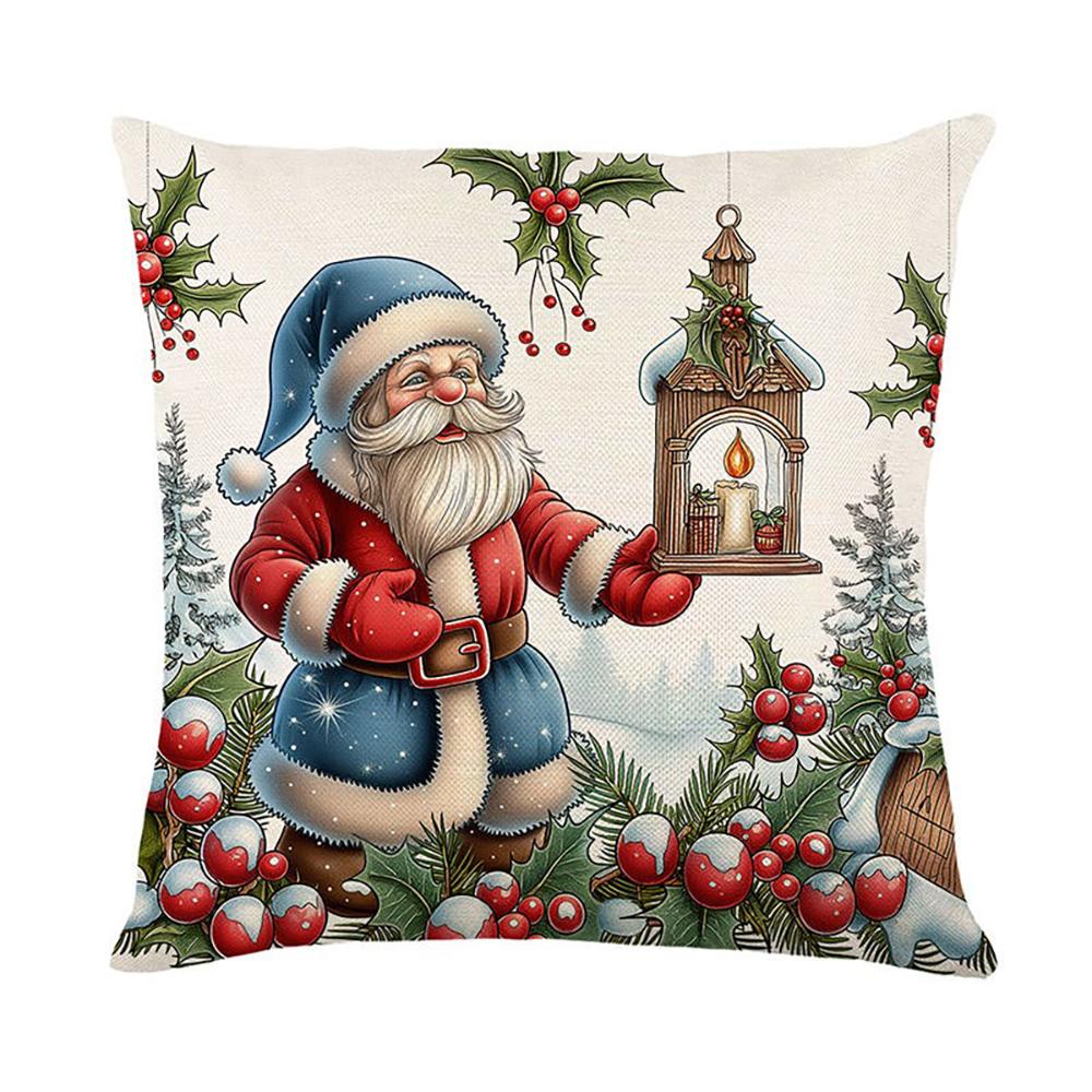 

1pc Christmas Pillowcases with Festive Scenes Sofa cushion cover, New Year gifts, party decorations, ornaments.. 16x16Inch