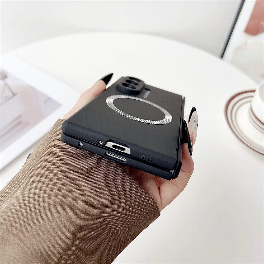 Flip Case for Samsung Galaxy Z Fold7 Fold6 Fold5 Magsafe,with Hinge Protection & Magnetic Adsorption Shockproof Hard Shell Cover Phone Bumpers