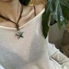 Adjustable Leather Rope Star Pendant Necklace for Women Vintage Ethnic Style