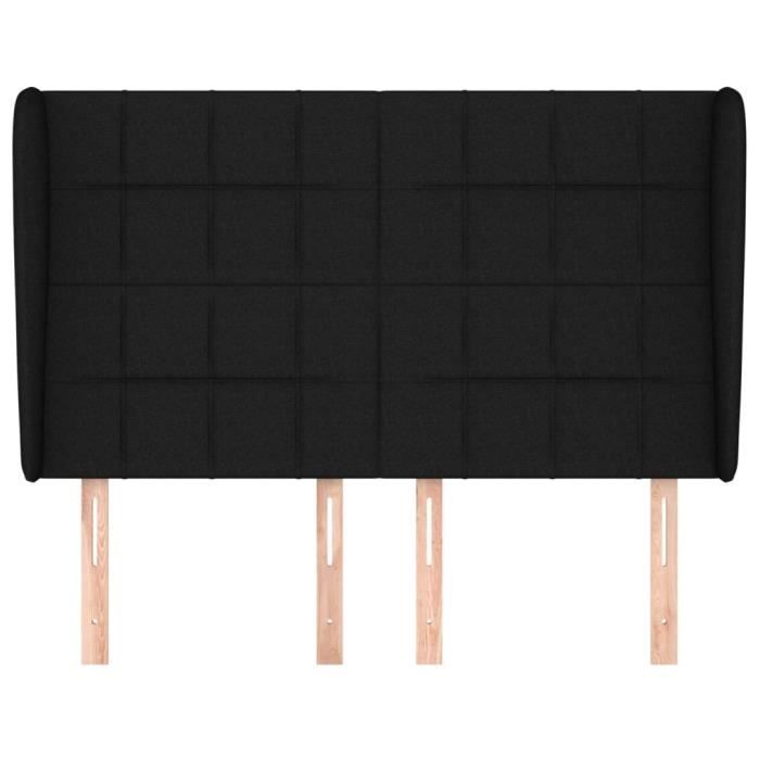VidaXL Headboard with Ears Black 147x23x118-128 Cm Fabric3117956