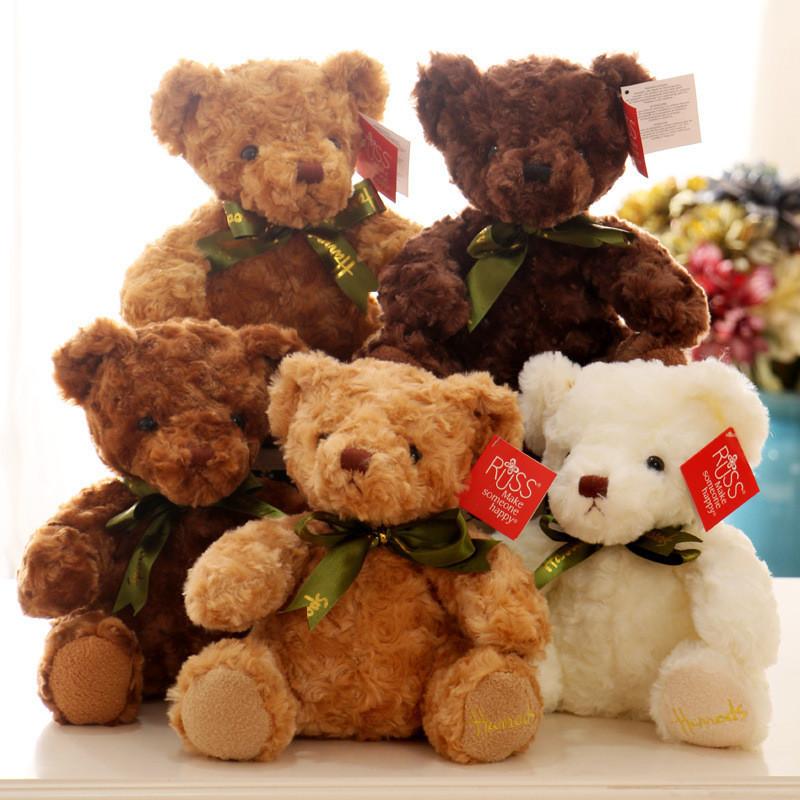 Adorable 7-inch Teddy Bear Plush Toy With Soft Coral Fleece Small Huggable Teddies