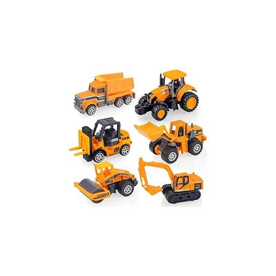 YongnKids Construction Vehicle Toy Set 6 Pieces Metal Miniature Trucks Excavator Bulldozer for Boys Yellow