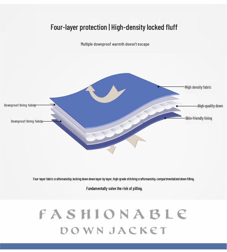 2025 Men's Color Block Hooded Down Jacket - Trendy Korean Style, Thick & Loose Fit for Autumn/Winter