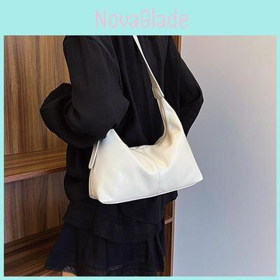 Chic Pu Leather Shoulder Bag Stylish Casual Crossbody Tote With Zipper Closure