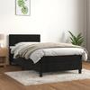Exclusive House - Slatted Bed Base with Mattress Black 90x190 Cm Velvet