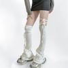Y2k Women Leg Warmer Soft Solid Color Over The Knee Tie-up Thigh-high Leg Warmers Socks for Party Street
