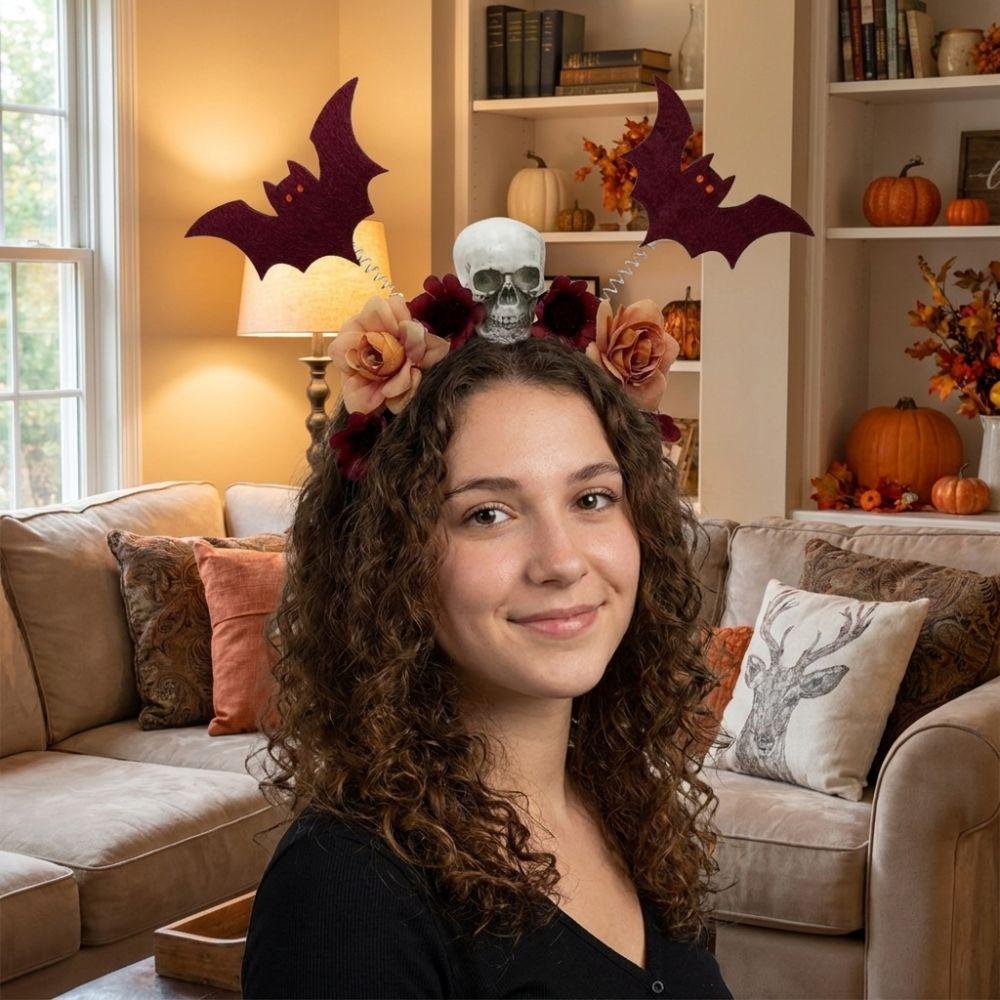 Adjustable Halloween Hair Bracelet Lightweight Hair Band Playful Vibe Skeleton Headband Role Play