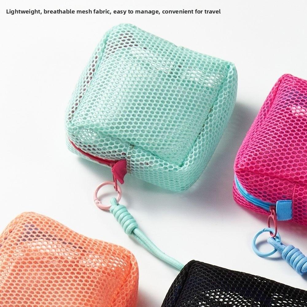 Fashion Dopamine Color Mesh Cosmetic Bag Large Capacity Portable Make Up Case Travel Storage Pouch