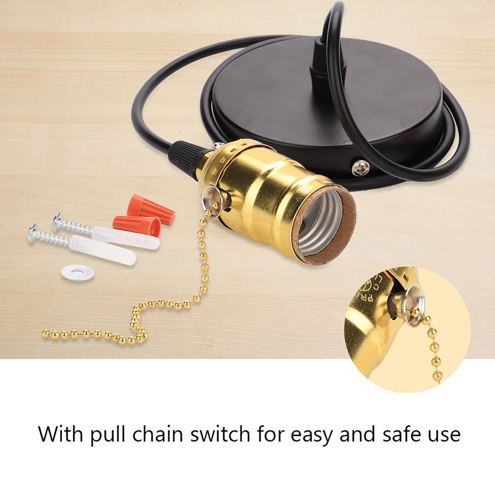 With Pull Chain Switch Pendant Light Fixture E26 E27 Pendant Lamp Holder Pendant Light Kit  Cafe