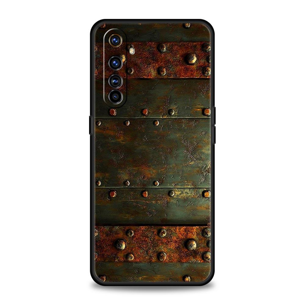Vintage Industrial Style Rusty Case For Realme C67 C63 C55 C53 C35 C25 C21 GT 2 3 5 6 10 11 12 13 Pro Plus Soft TPU Phone Cover
