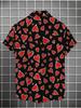 New Men'S Hawaiian Shirt, Heart Pattern Fashionable And Individual, Casual Loose Fit, Romantic Valentine'S Day Confession Gift