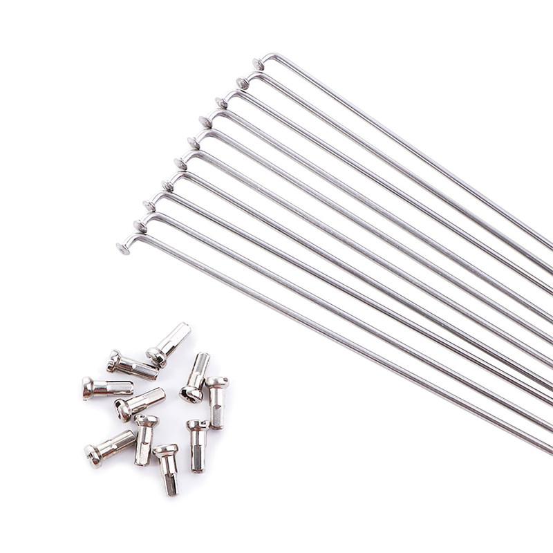 10Pcs 14G Bicycle Spokes With Nipples Stainless Steel Mountain Road Bike High Strength Bicycle Spokes 240mm-305mm