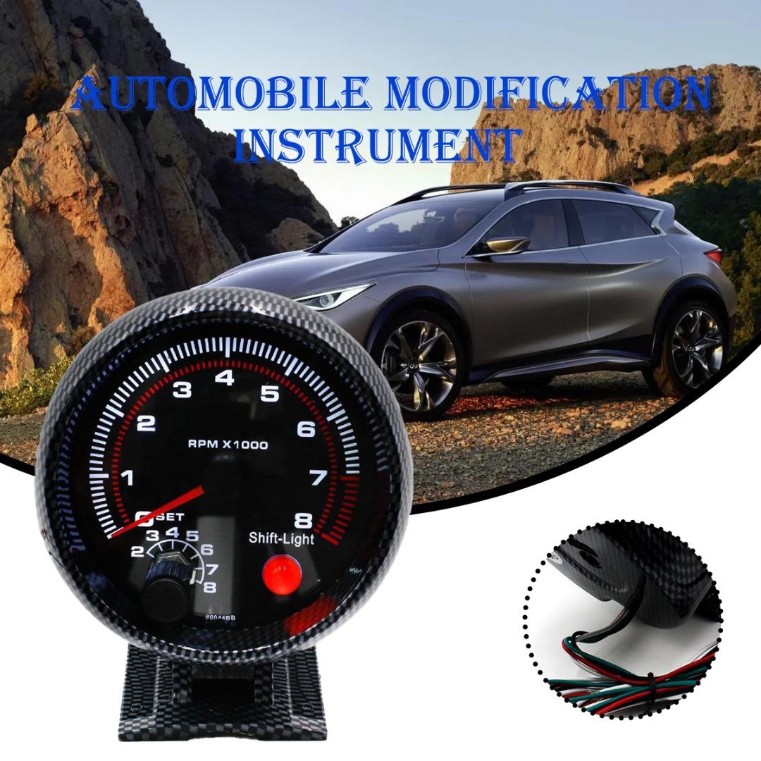 

Malinaisi 12V 3,75-дюймовый автомобильный тахометр Тахометр 0-8000 об/мин со светодиодной подсветкой