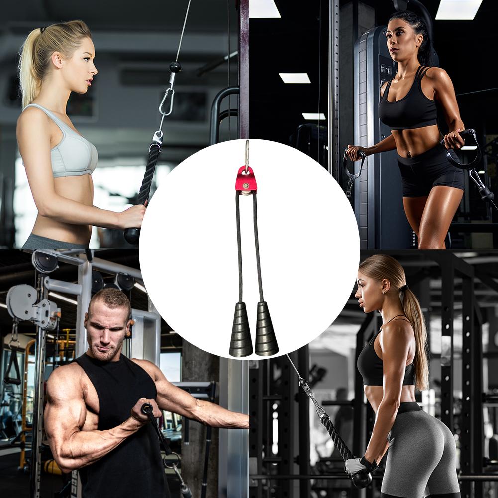 Tricep Rope with Handles LAT Pull Down Bar Ergonomic Triceps Rope Cable Attachment Multi-Function Fitness Handle for Home Gym