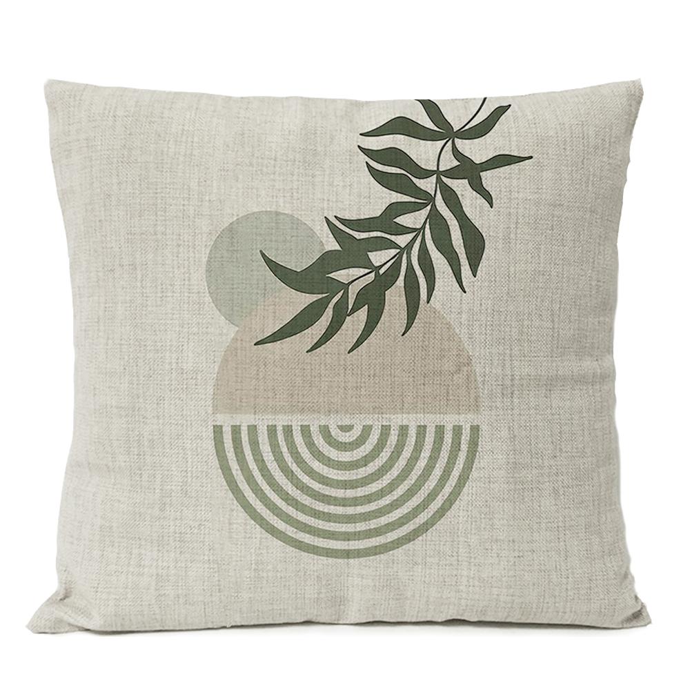 Boho Geometric Leaves Floral Pillow Case Home Decor Moon Sun Flowers Linen Throw Cushion Cover Decoration Sofa Pillowcase