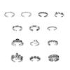 Retro Combination Foot Ring, Personalized Old Love Flower 13-Piece Set Open Foot Decoration