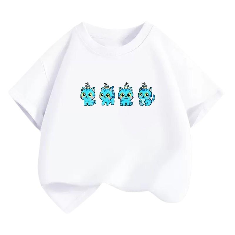 Girls Kpop Hunters Zoey Mira Rumi Tiger Animal Derpy Print T-shirt 110cm белый