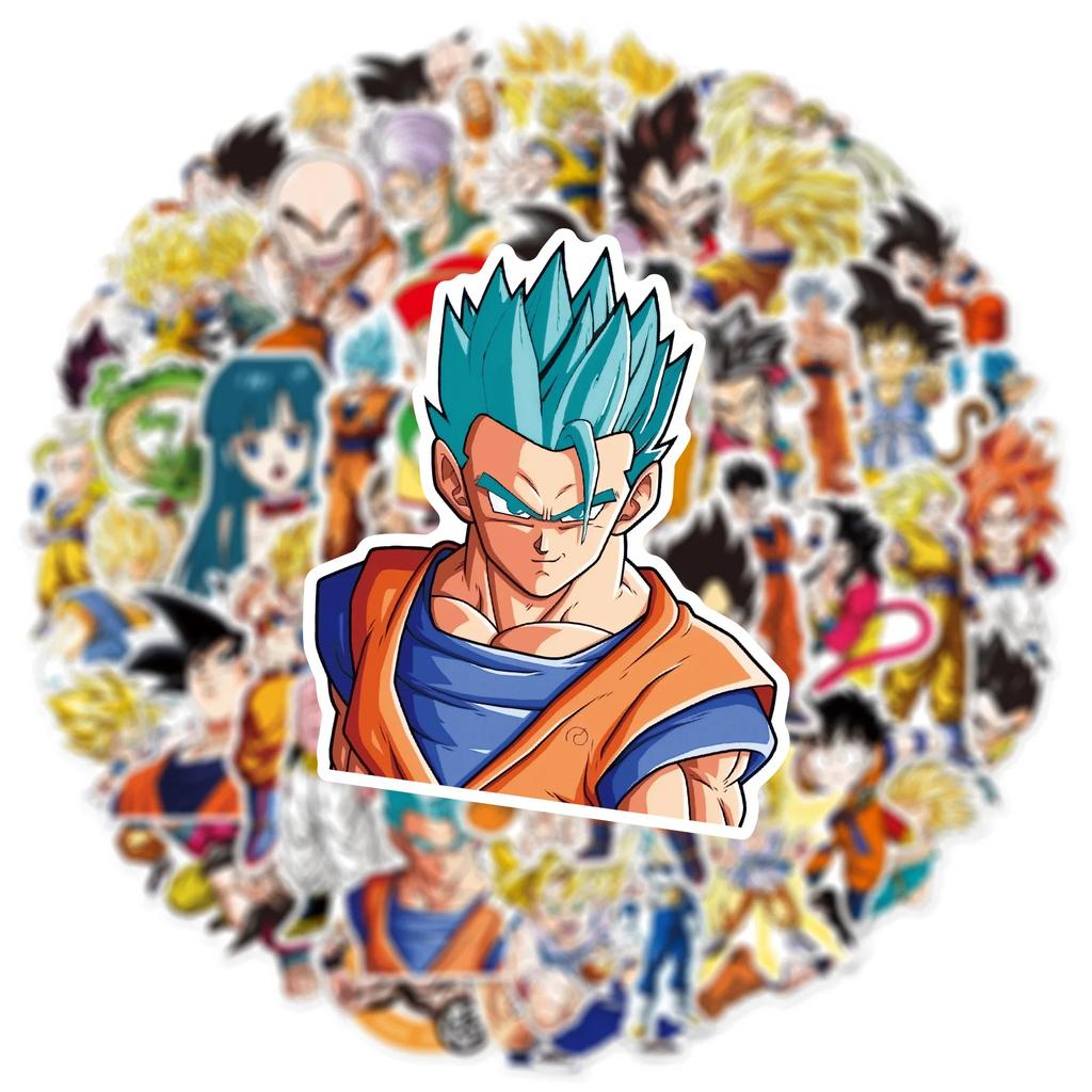 50PCS Classic Anime Dragon Ball Stickers Cartoon Son Goku Sticker Waterproof Phone Case Laptop Stationery Decals DIY Kids Toy