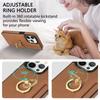 Ring Holder Card Solt Leather Wallet Phone Case for IPhone 15 14 13 12 11 Pro Max XS XR X 7 8 Plus SE 2026 Litchi Stand Cover