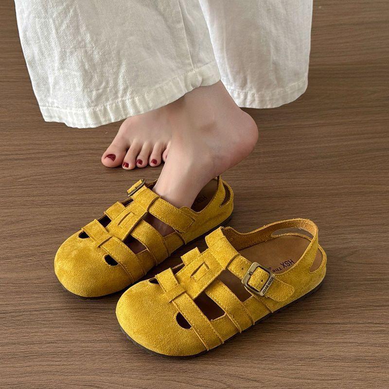 Spring and summer new bag head women's shoes breathable sandals soft sole retro versatile hole shoes women