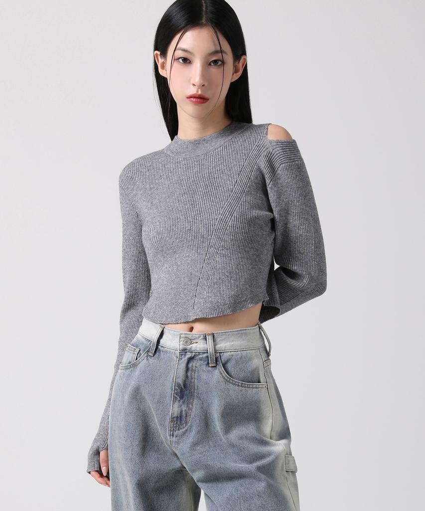 AVANDRESS Tati Hole Round Knit Ivory