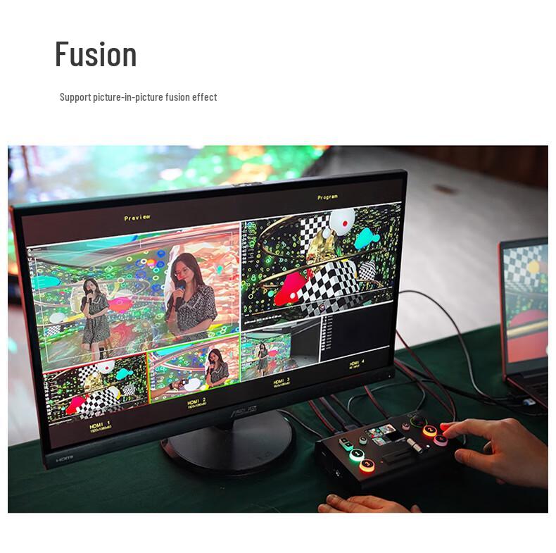Jia Shi Ying Mini Pro HDMI Switcher: 4-way Director Live Broadcast Machine with Touch Screen & Picture-in-Picture