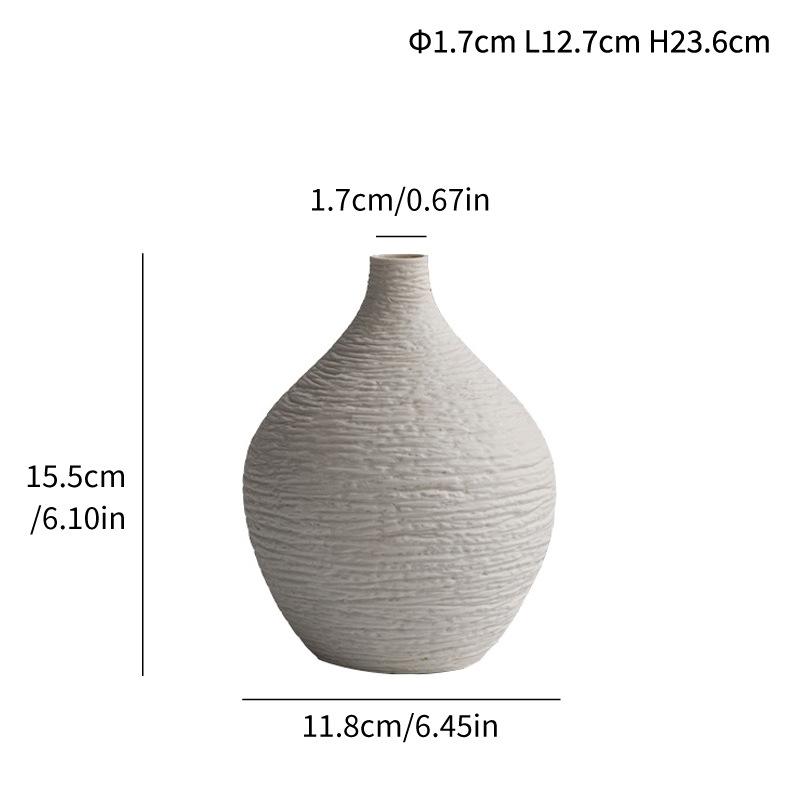 Simple Ceramic Vase Decoration Narrow Mouth Flower Pot Living Room Interior Office Desktop Gift