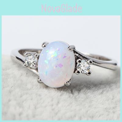 Elegant Alloy Geometric Ring For Women 2024 Spring Fashion In White Purple Green Blue Pink