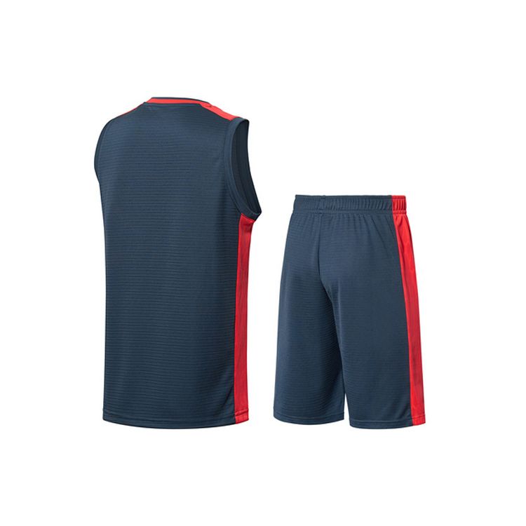Li-Ning Team Vest Basketball Uniform Casual Sports Suit Men Sportswear Gray Blue AATN061-2