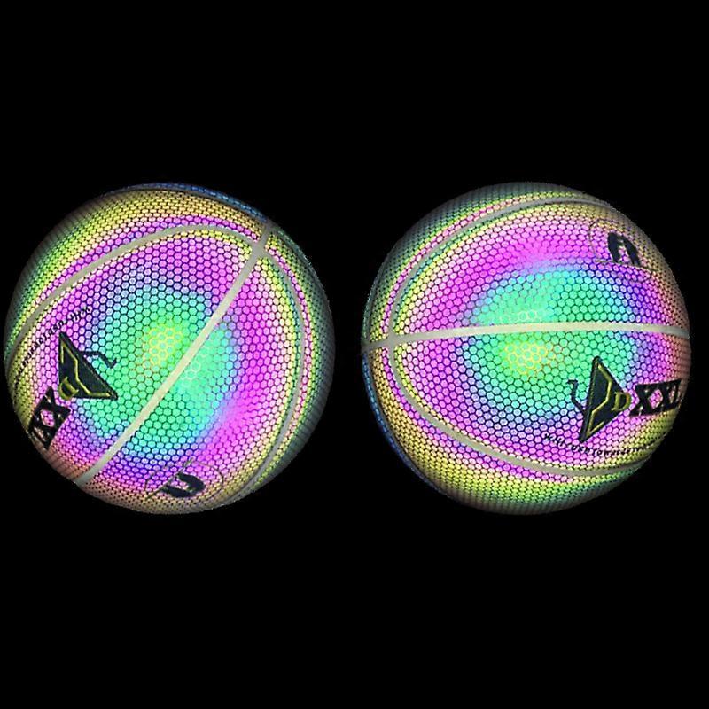 Pallone da Basket Luminoso Gioco Notturno Strada PU Bagliore Luce Arcobaleno Strumento di Allenamento per Bambini