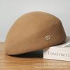 Autumn and winter new metal standard wool beret women's retro versatile temperament elegant face little mother painter hat