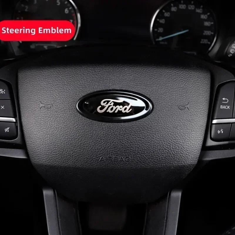 TQ012Car Front Grille Badge Rear Sticker for Ford Edge Escape STLine Explorer Territory Mondeo TAURUS Escort Steering Wheel Emblem