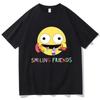 Funny Smiling Friends Cartoon Print T-shirts Summer Spring Cotton Mens Tee-shirt Graphic Printing Tshirts High Quality Soft Tees