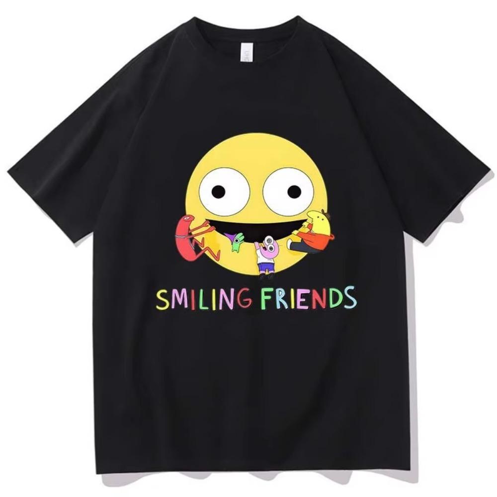 

Funny Smiling Friends Cartoon Print T-shirts Summer Spring Cotton Mens Tee-shirt Graphic Printing Tshirts High Quality Soft Tees S