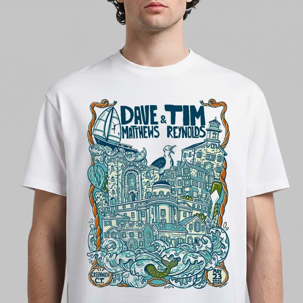 Dave Matthews And Tim Reynolds Greenwich CT 2026 Poster At Greenwich T-Shirt S разноцветный