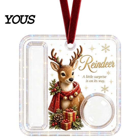 Buntes Hängendes Geldornament Weihnachts-Bargeldgeschenk-Ornament, Acryl-Feiertagshalter für Bargeld, Lustiger Weihnachtsmann Einzigartiges Familien-Schneemann-Engel-Elch Weihnachten