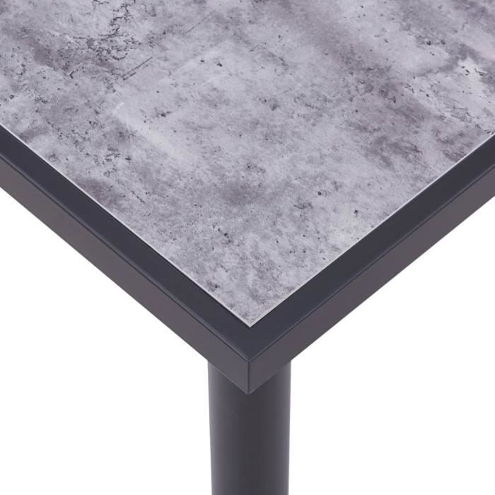 Table de salle à manger Noir et gris béton - vidaXL - 200x100x75 cm - Contemporain - Adulte