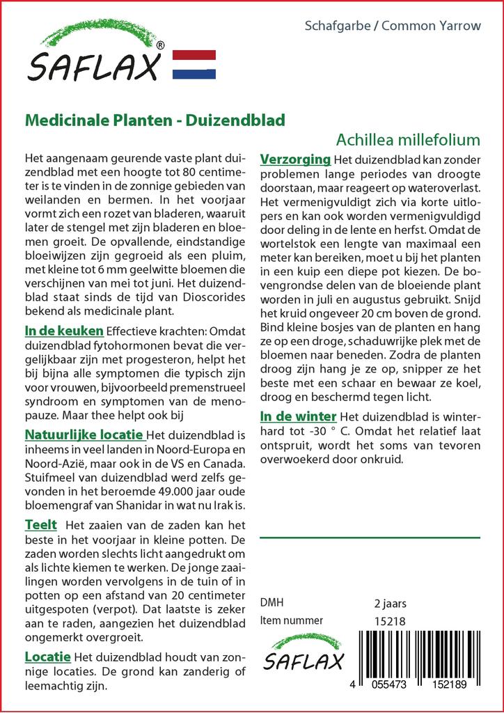 SAFLAX Zahrada v pytli - Řebříček obecný - 200 semen - Se substrátem v padnoucím sáčku - Achillea millefolium