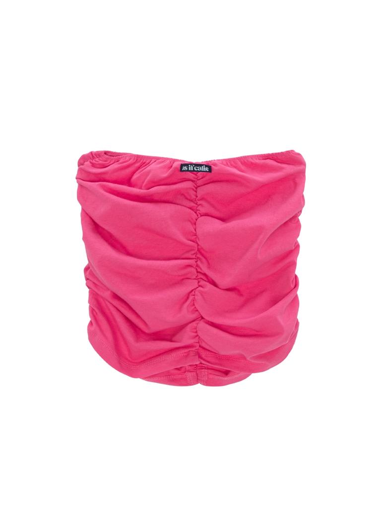 ASIF CALIE Shirring Ribbon Tube Top Pink