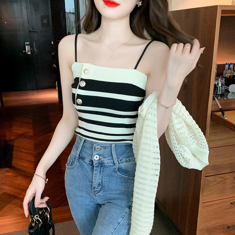 Summer 2025 Women's Chic Striped Knitted Tank Top