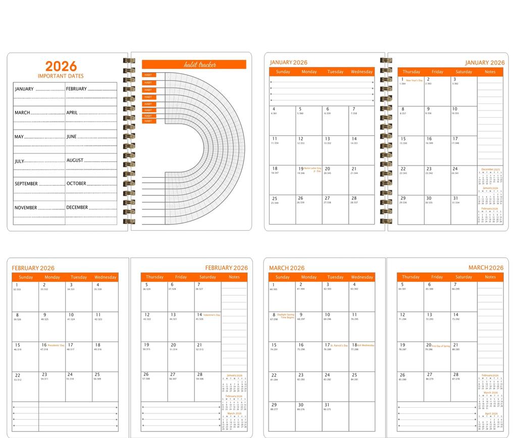 2026 2025 2024 A5 Selfcare Custom Simplified to Do List Notebook Weekly Daily Journal Undated Spiral Planner
