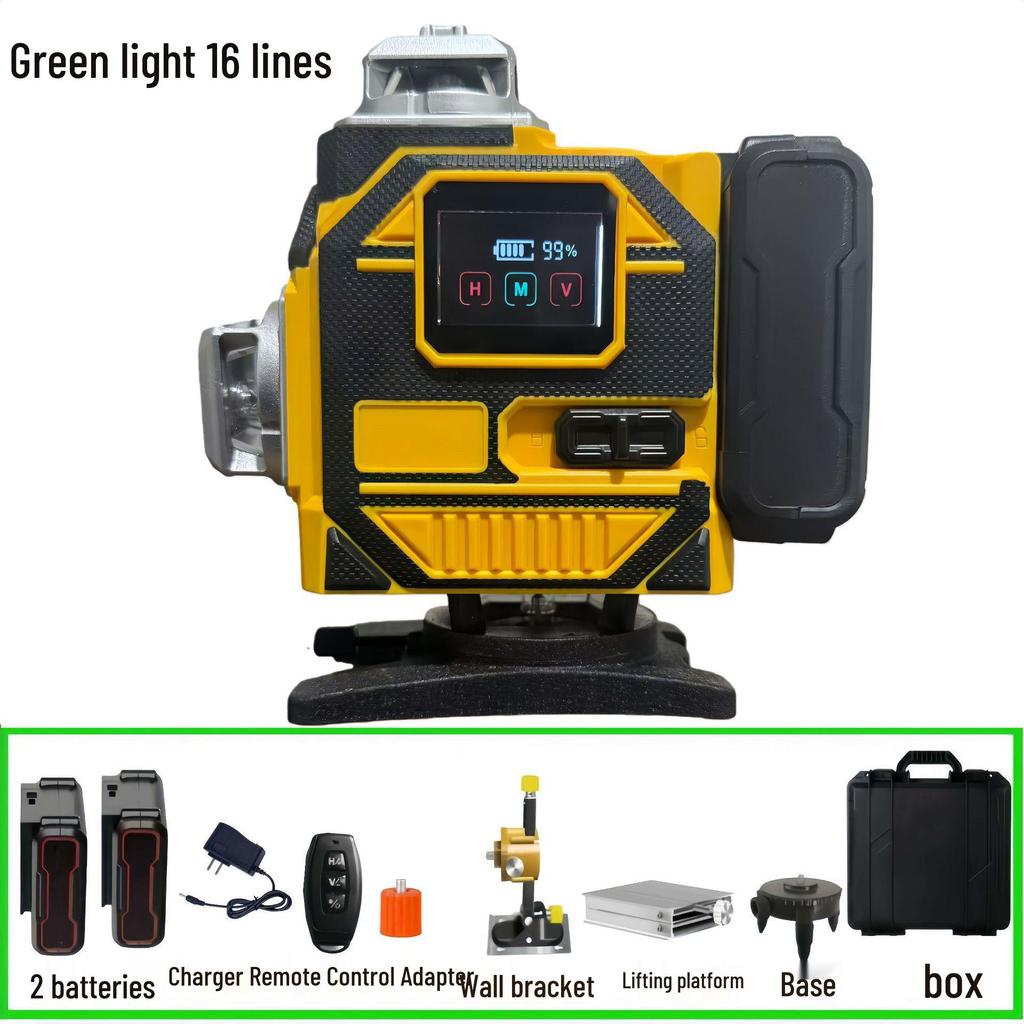 Wysokoprecyzyjny zielony niwelator laserowy 12/16-liniowy z automatycznym poziomowaniem