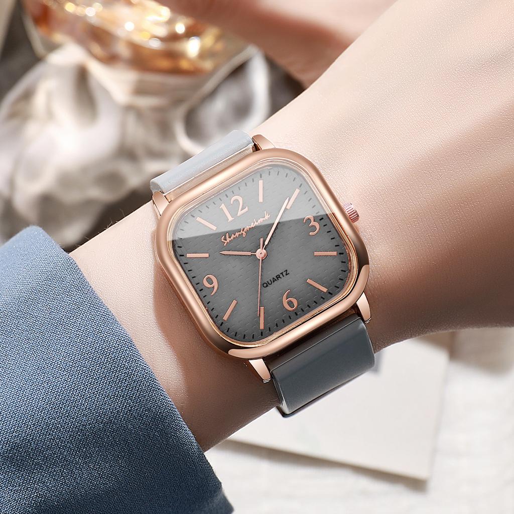 Women Fashion Square Quartz Watch Ladies Silicone Strap Analog Wristwatches Reloj Mujer Girls Clock Gift