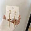 Stylish and simple gold stud earrings, fringed earrings, light luxury, high-end sense, versatile temperament earrings, niche design earrings
