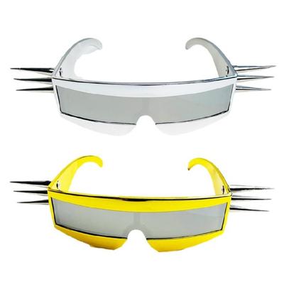 Bold Punk Styles Sunglasses With Studs Detail PC Frame Sun Filter Unisex Eye Protections Gear for Women and Men