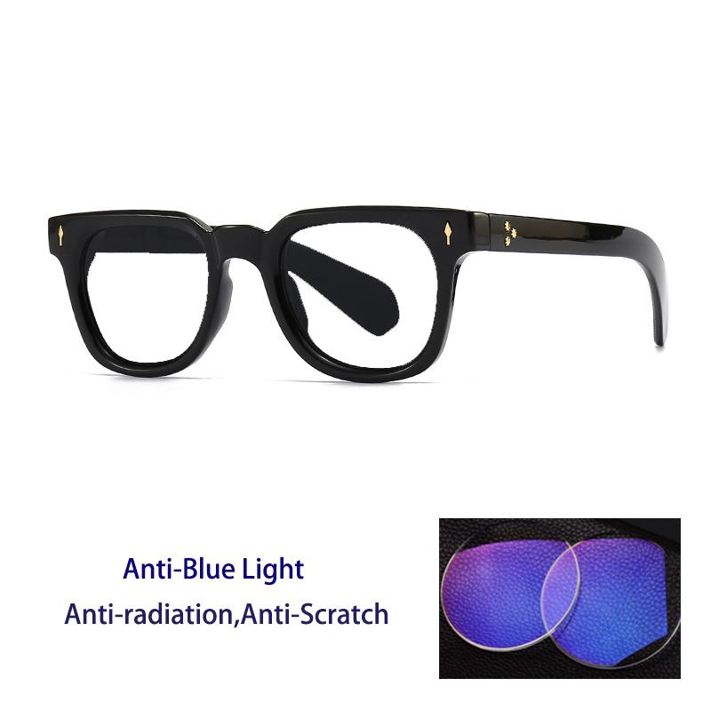 

Retro Spectacle Rivet Acetate Fibre Spectacle Frame Male Female Optical Prescription Anti- Blue Lightweight Presbyopia Reading Glasse 4