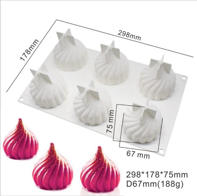 Silikonform Bakverk 3D Tårta Design Mini Cupcake Mousse Muffin Hjärta Bubbla Fyrkantig Bakform