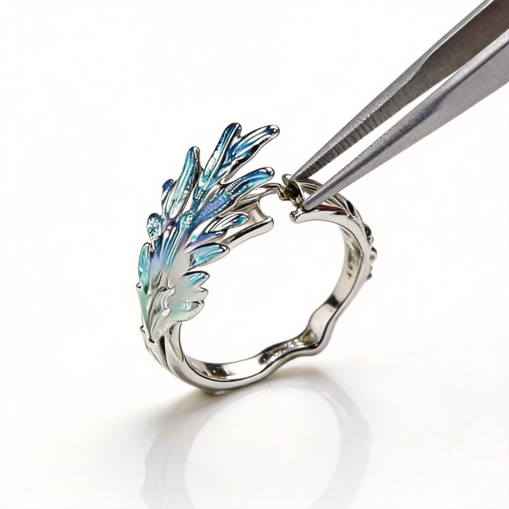 Fairy Spirit Adjustable Leaf Ring With Electroplated Zinc Alloy For Women And Men