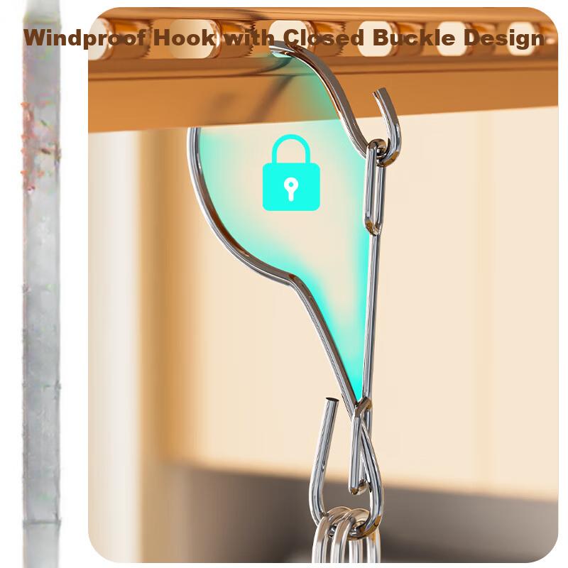 Jiabangshu Multi-Clip Aluminum Alloy Clothes Drying Rack with 26 Clips for Socks and Underwear, Balcony Household Multi-Functional Drying Hanger